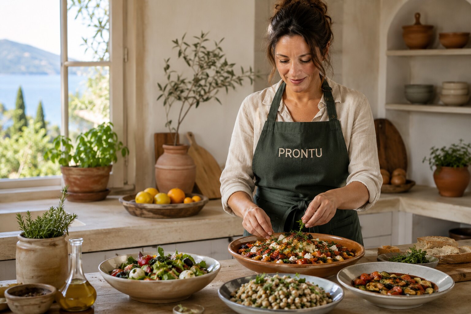Chef PRONTU réalisant un batch cooking à domicile à Porto-Vecchio